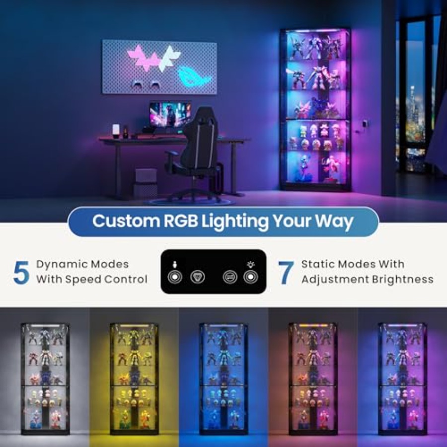RGB 조명과 인체 감지 센서가 장착된 소매점용 코너  - Display Case Acrylic 리뷰 및 가격
